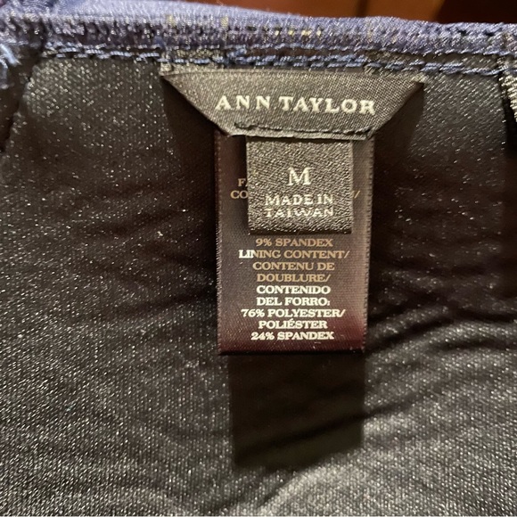 Ann Taylor Ruched Bandeau One Piece Swimsuit M Medium Navy Blue - Picture 2 of 4